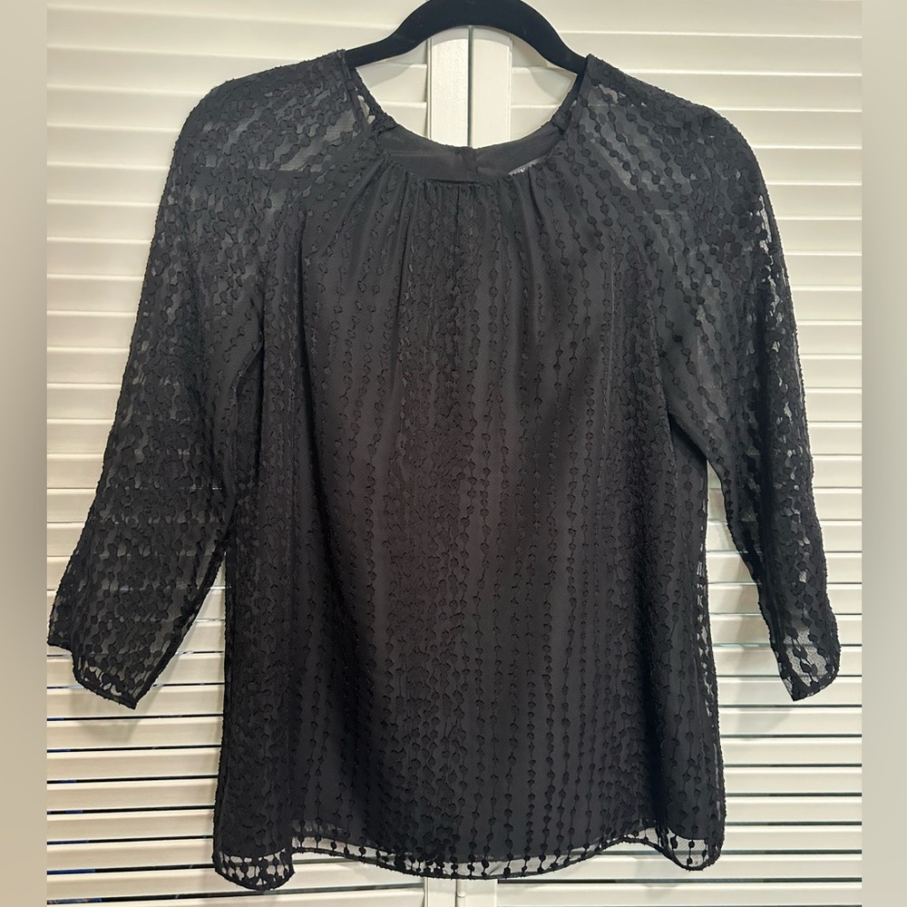Armani Exchange Elegant Black Lace Women's Top